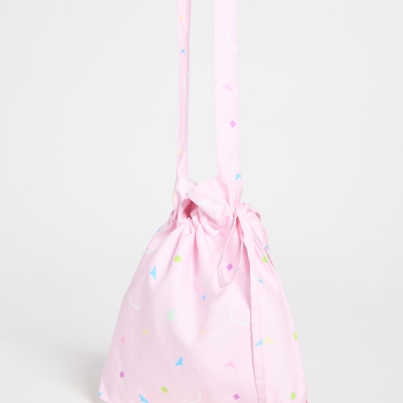 NWT Olivia Rubin Andy bag pink drawstring pouch bag Miami shapes - Picture 2 of 6